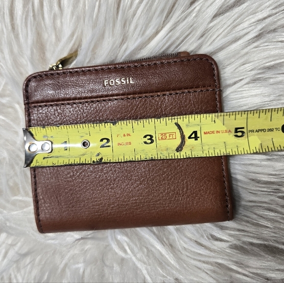 Vintage Women's Brown Leather Wallet With Side Coin Zipper - Picture 10 of 11